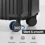 Wanderlite 2pcs Trunk Luggage Suitcase Travel Carry On TSA Lock 12" 20" Black