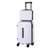 Suitcases: Wanderlite 2pcs Trunk Luggage Suitcase Travel Carry On TSA Lock 12" 20" White