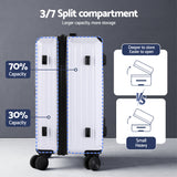 Suitcases: Wanderlite 2pcs Trunk Luggage Suitcase Travel Carry On TSA Lock 12" 20" White
