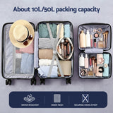 Suitcases: Wanderlite 2pcs Trunk Luggage Suitcase Travel Carry On TSA Lock 12" 20" White