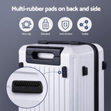 Suitcases: Wanderlite 2pcs Trunk Luggage Suitcase Travel Carry On TSA Lock 12" 20" White