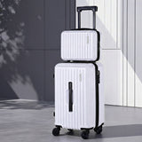 Suitcases: Wanderlite 2pcs Trunk Luggage Suitcase Travel Carry On TSA Lock 12" 20" White