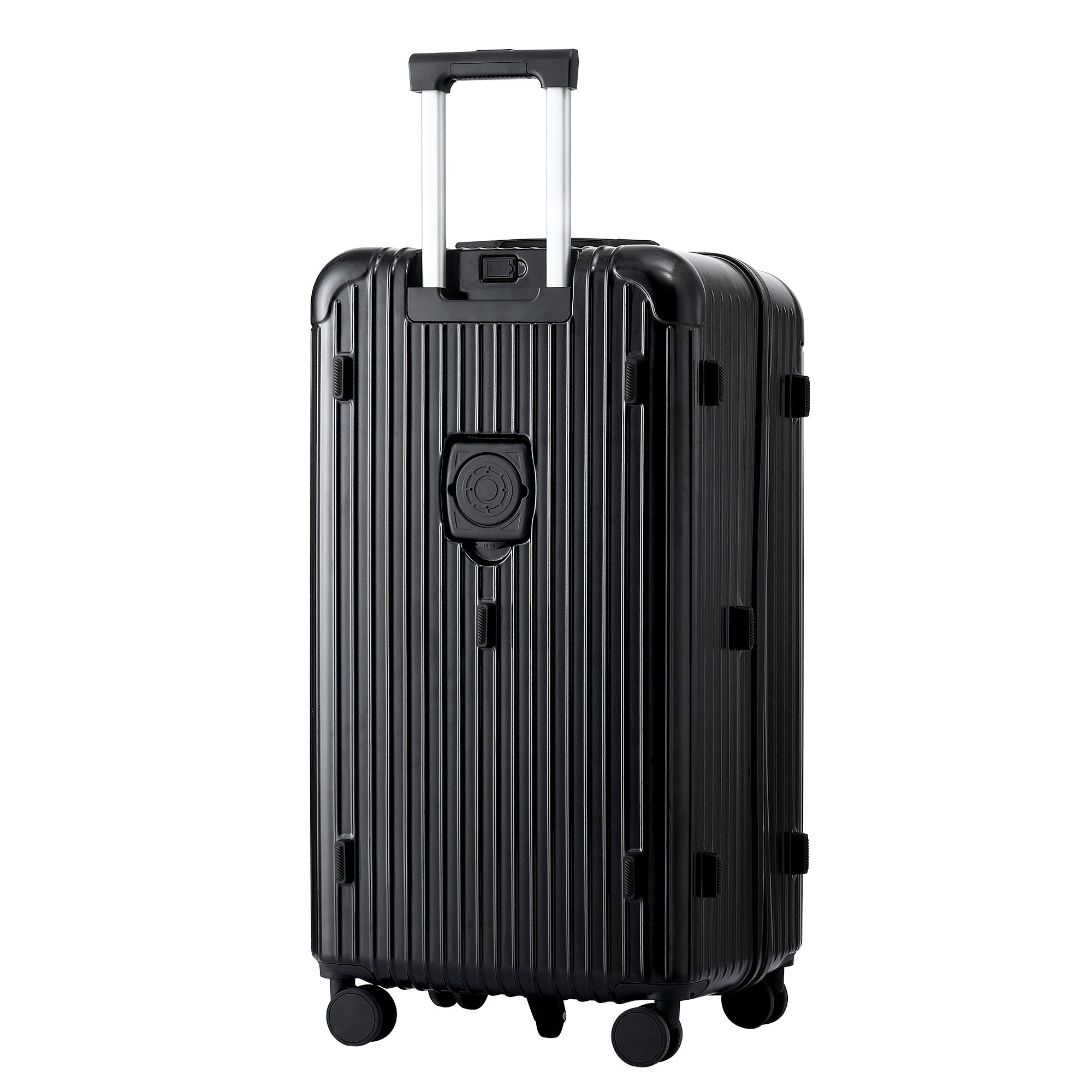 Suitcases: Wanderlite 28" Trunk Luggage Suitcase Travel 5 Wheels Type-C Port TSA Black