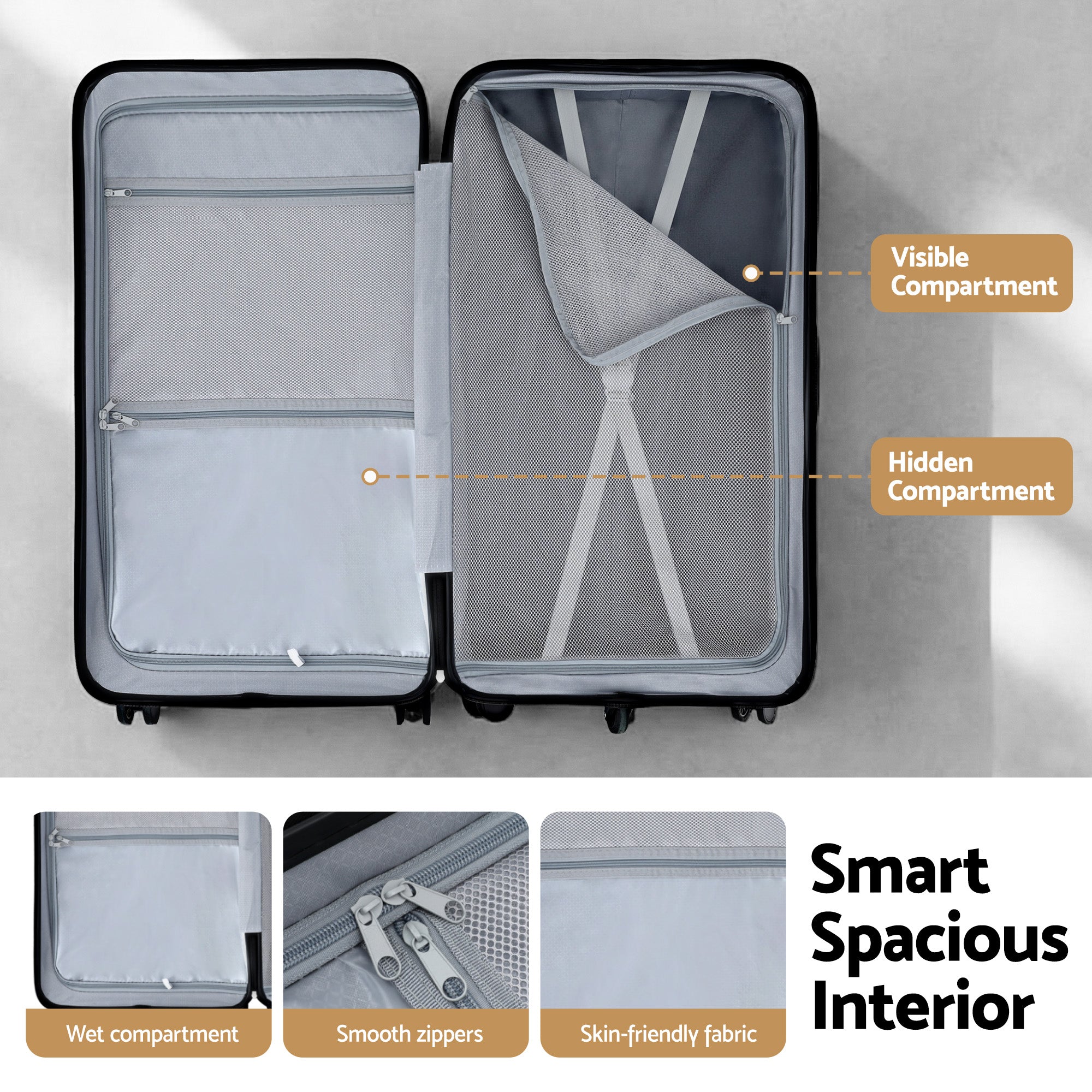 Suitcases: Wanderlite 28" Trunk Luggage Suitcase Travel 5 Wheels Type-C Port TSA Black