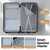 Suitcases: Wanderlite 28" Trunk Luggage Suitcase Travel 5 Wheels Type-C Port TSA Black