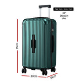 Safes & Lock Boxes: Wanderlite 28" Trunk Luggage Suitcase Travel 5 Wheels Type-C Port TSA Green