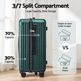 Safes & Lock Boxes: Wanderlite 28" Trunk Luggage Suitcase Travel 5 Wheels Type-C Port TSA Green