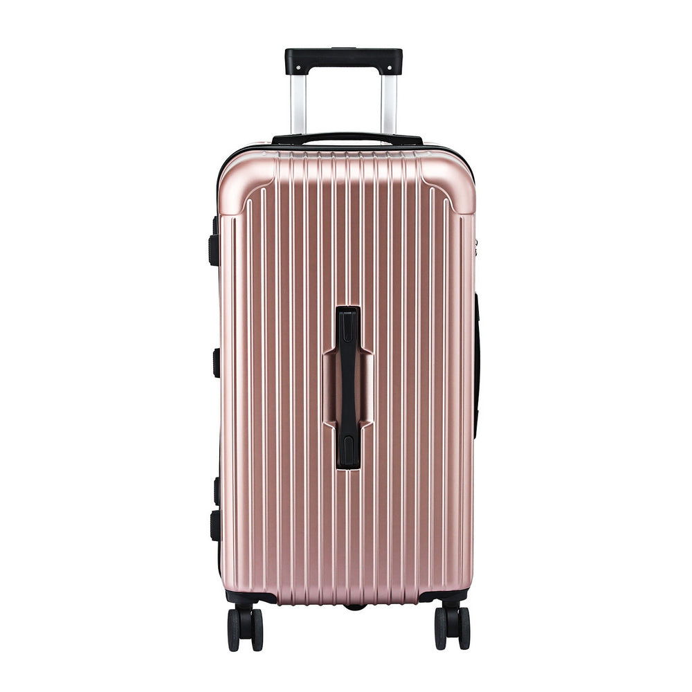 Safes & Lock Boxes: Wanderlite 28" Trunk Luggage Suitcase Travel 5 Wheels Type-C Port TSA Rose Gold
