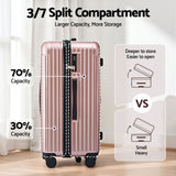 Safes & Lock Boxes: Wanderlite 28" Trunk Luggage Suitcase Travel 5 Wheels Type-C Port TSA Rose Gold