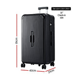 Safes & Lock Boxes: Wanderlite 32" Trunk Luggage Suitcase Travel 5 Wheels Type-C Port TSA Black