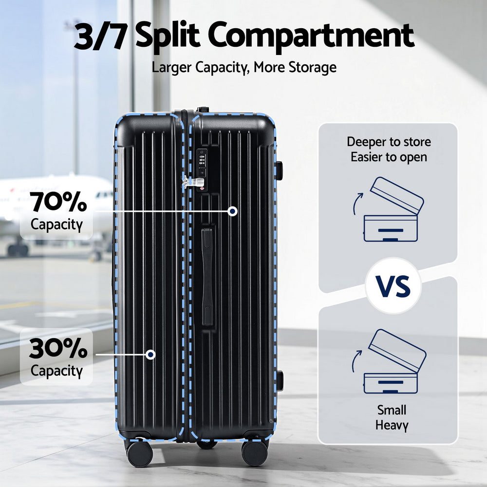 Safes & Lock Boxes: Wanderlite 32" Trunk Luggage Suitcase Travel 5 Wheels Type-C Port TSA Black