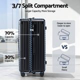 Safes & Lock Boxes: Wanderlite 32" Trunk Luggage Suitcase Travel 5 Wheels Type-C Port TSA Black