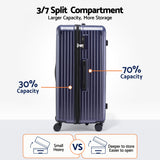 Wanderlite 32" Trunk Luggage Suitcase Travel TSA Type-C 5 Wheels Deep Indigo
