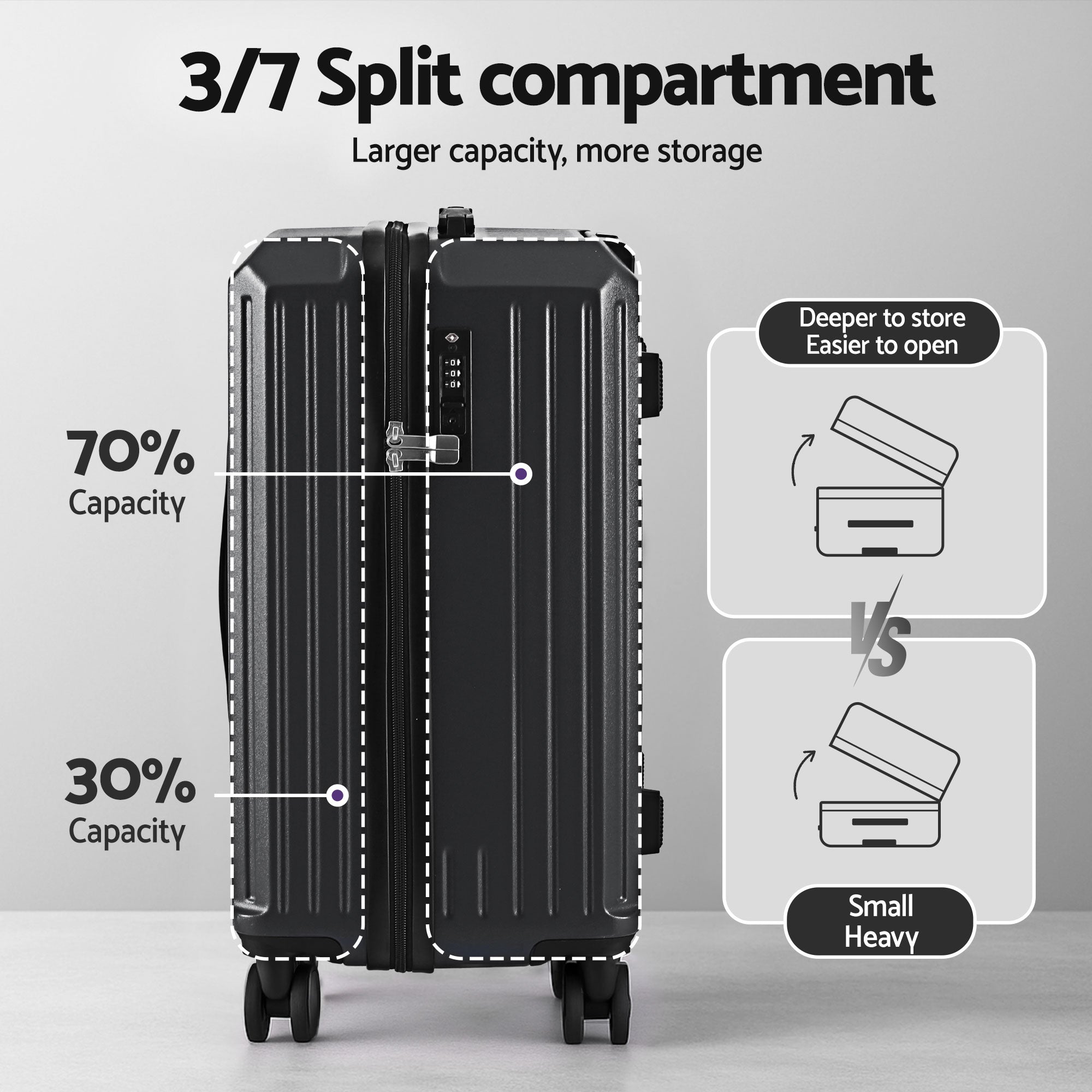 Suitcases: Wanderlite 20" Trunk Luggage Suitcase Travel Carry On TSA Lock Black
