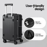 Suitcases: Wanderlite 20" Trunk Luggage Suitcase Travel Carry On TSA Lock Black