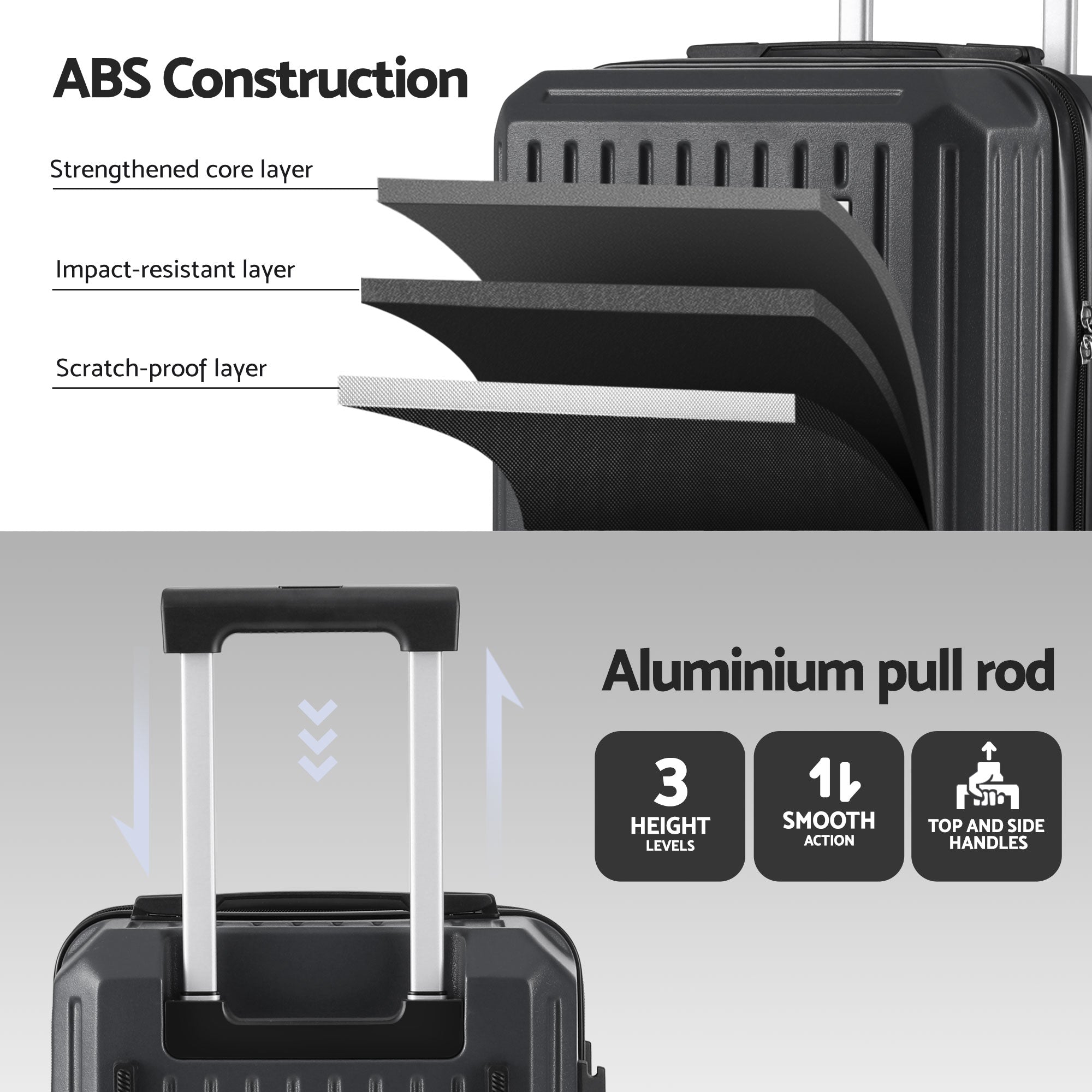 Suitcases: Wanderlite 20" Trunk Luggage Suitcase Travel Carry On TSA Lock Black