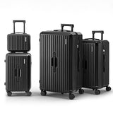 Suitcases: Wanderlite 4pcs Trunk Luggage Suitcase Set Travel Carry On TSA Lock Black