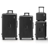 Suitcases: Wanderlite 4pcs Trunk Luggage Suitcase Set Travel Carry On TSA Lock Black