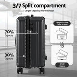 Suitcases: Wanderlite 4pcs Trunk Luggage Suitcase Set Travel Carry On TSA Lock Black