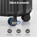 Suitcases: Wanderlite 4pcs Trunk Luggage Suitcase Set Travel Carry On TSA Lock Black