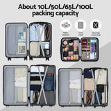 Suitcases: Wanderlite 4pcs Trunk Luggage Suitcase Set Travel Carry On TSA Lock Black