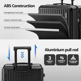 Suitcases: Wanderlite 4pcs Trunk Luggage Suitcase Set Travel Carry On TSA Lock Black