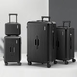 Suitcases: Wanderlite 4pcs Trunk Luggage Suitcase Set Travel Carry On TSA Lock Black