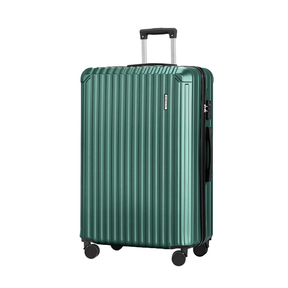 Safes & Lock Boxes: Wanderlite 28'' Luggage Travel Suitcase Set TSA Carry On Hard Case Green