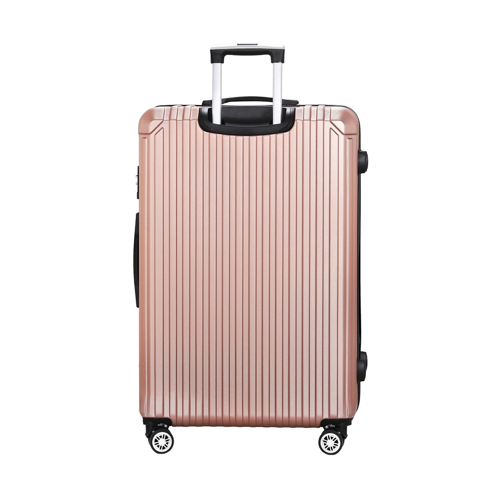 Suitcases: Wanderlite 28-inch Luggage Set with TSA Lock�ABS Hard Shell Travel Suitcase Organiser Luggage Case Rose Gold