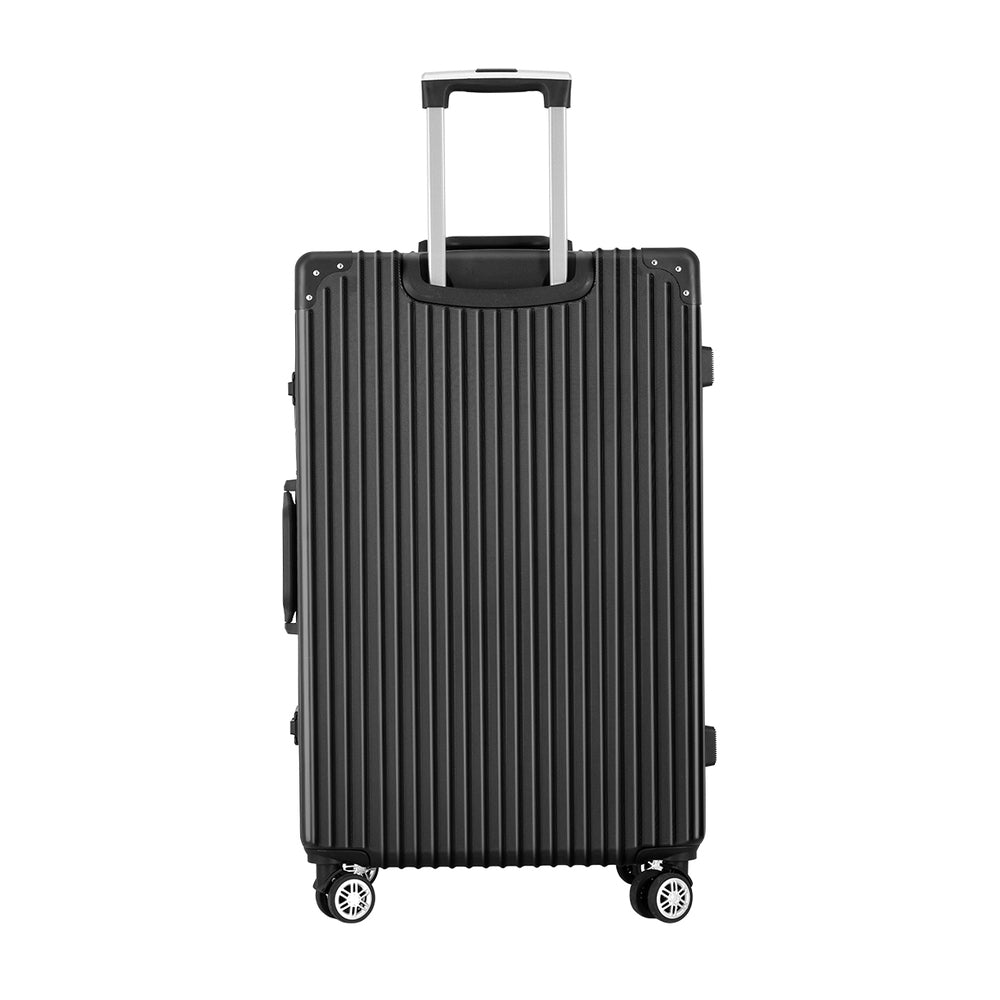 Suitcases: Wanderlite 28 Inch Luggage with TSA Lock Stainless�Steel�Wrapped�Corners Hard Shell Travel Suitcase Luggage Case Black