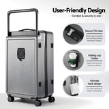 Wanderlite 28" Wide Handle Luggage Suitcase Travel TSA Lock Anthracite Grey