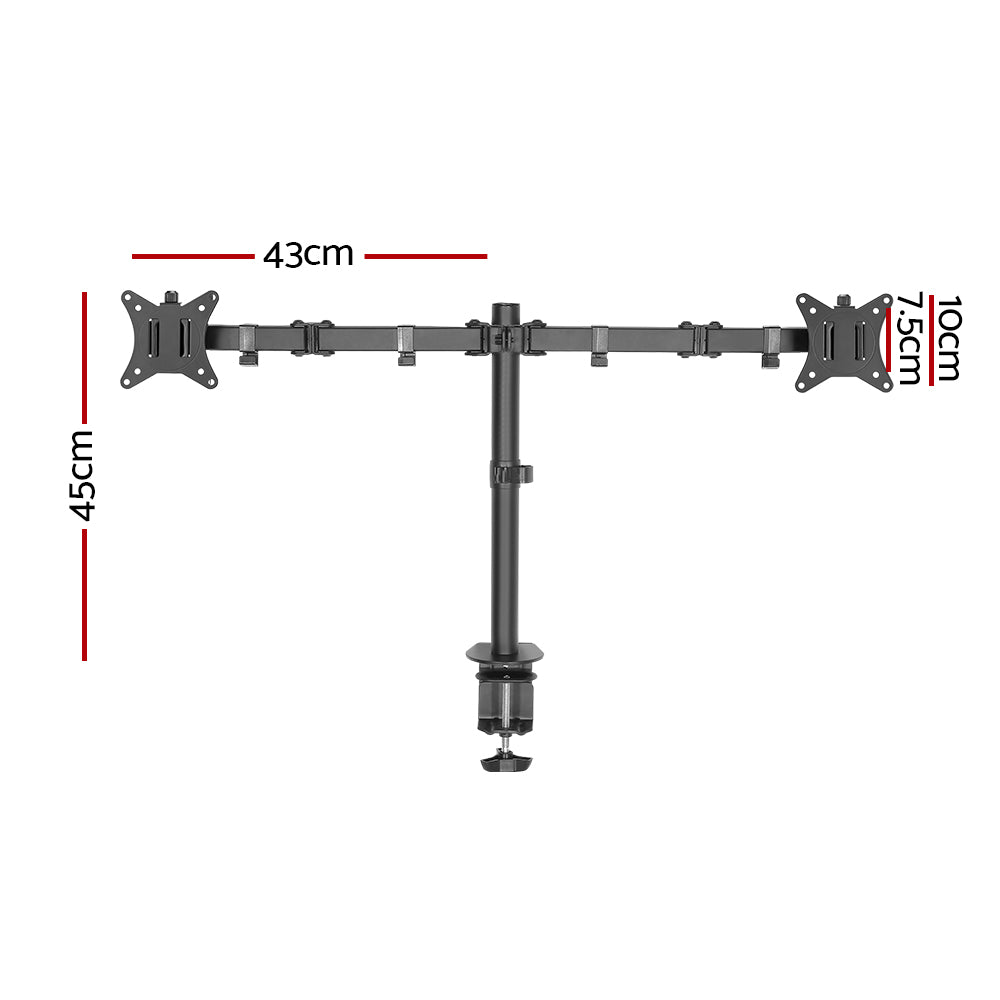 Computer Monitors & Accessories: Artiss Monitor Arm Dual Desk Mount Screen Bracket Holder