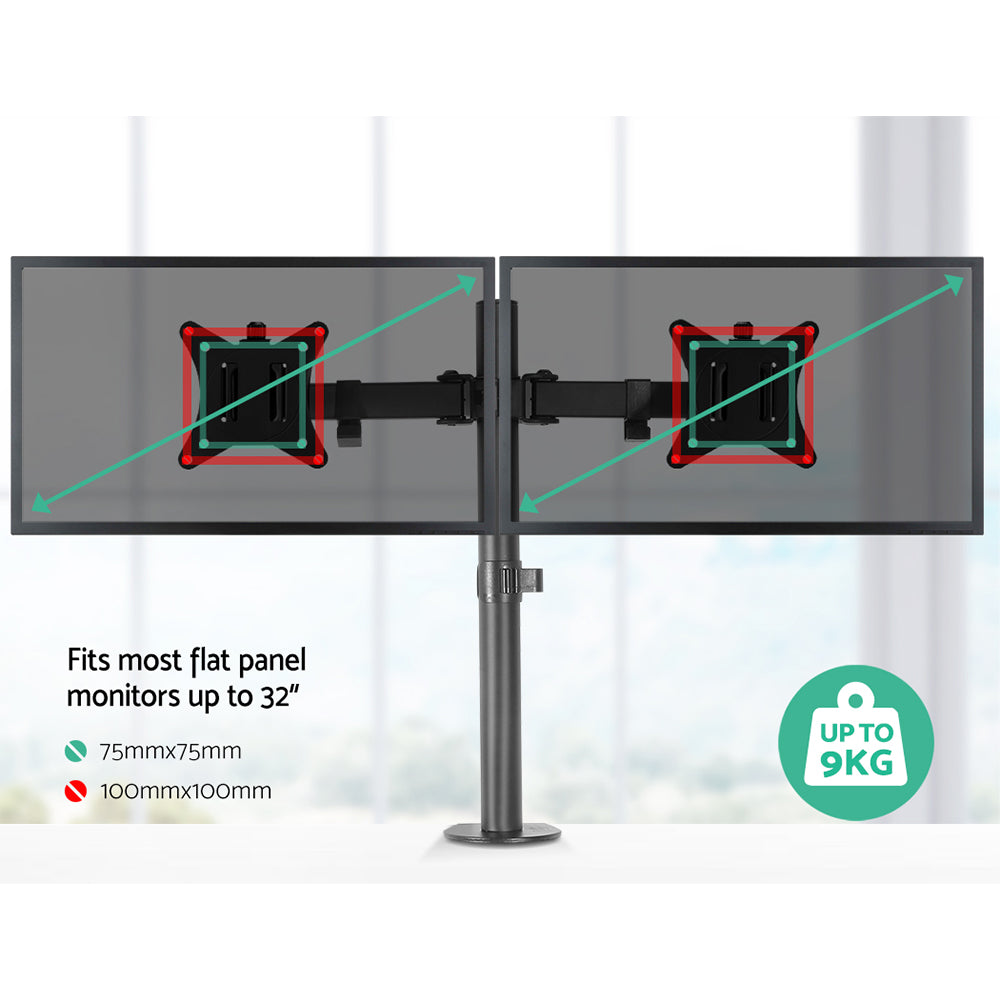 Computer Monitors & Accessories: Artiss Monitor Arm Dual Desk Mount Screen Bracket Holder