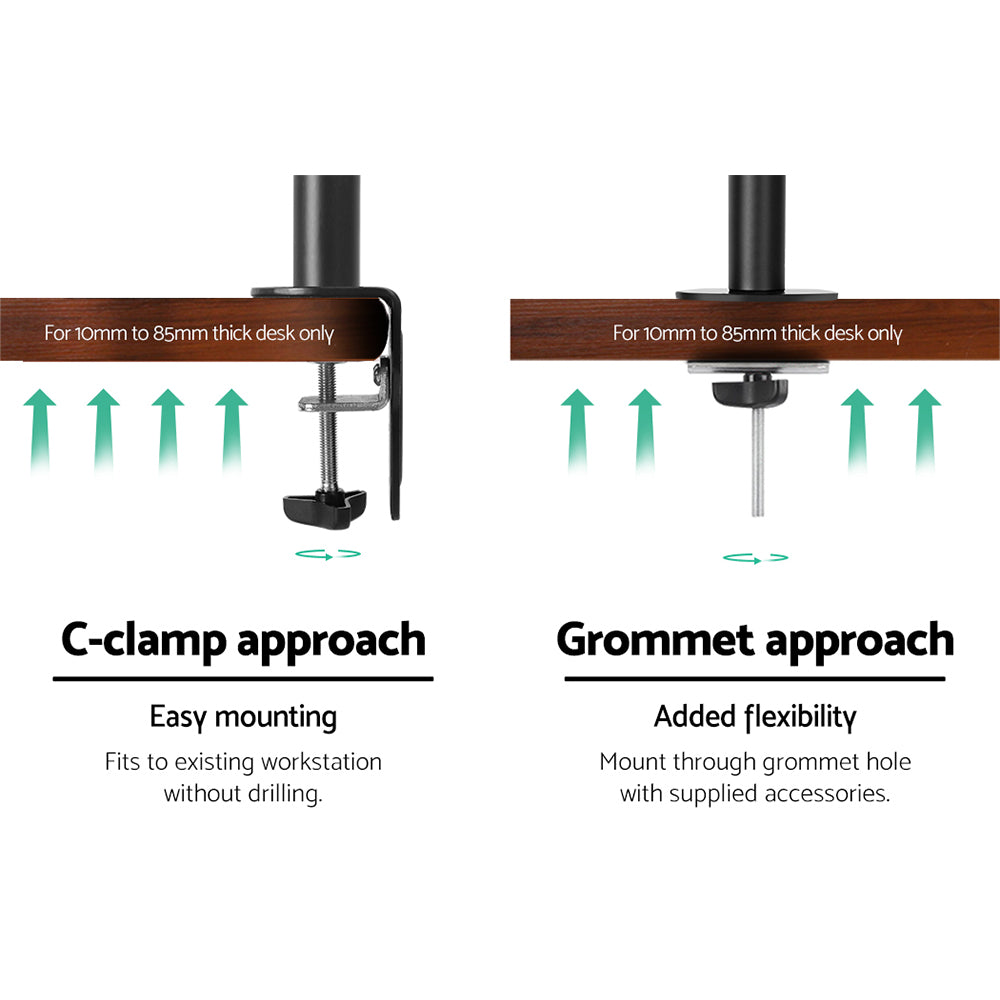 Computer Monitors & Accessories: Artiss Monitor Arm Dual Desk Mount Screen Bracket Holder