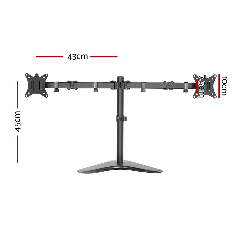Computer Monitors & Accessories: Artiss Monitor Arm Stand Dual Black