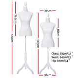 Mannequins: Female Mannequin 170cm Model Dressmaker Clothes Display Torso Tailor Wedding White