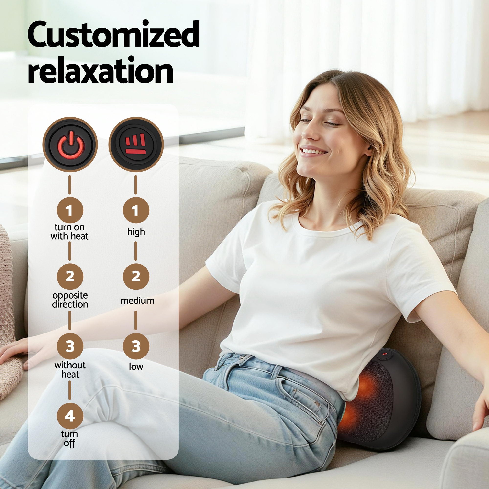 Massagers: Livemor Leg Foot Massager Air Compression With Back Neck Massager Heat