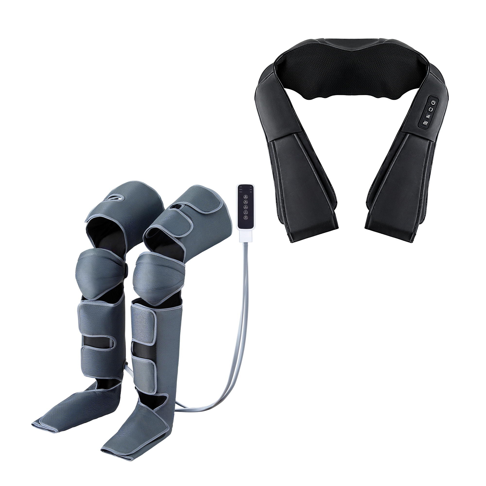 Massagers: Livemor Electric Leg Foot Massager Air Wrap With Shiatsu Neck Massager Heating