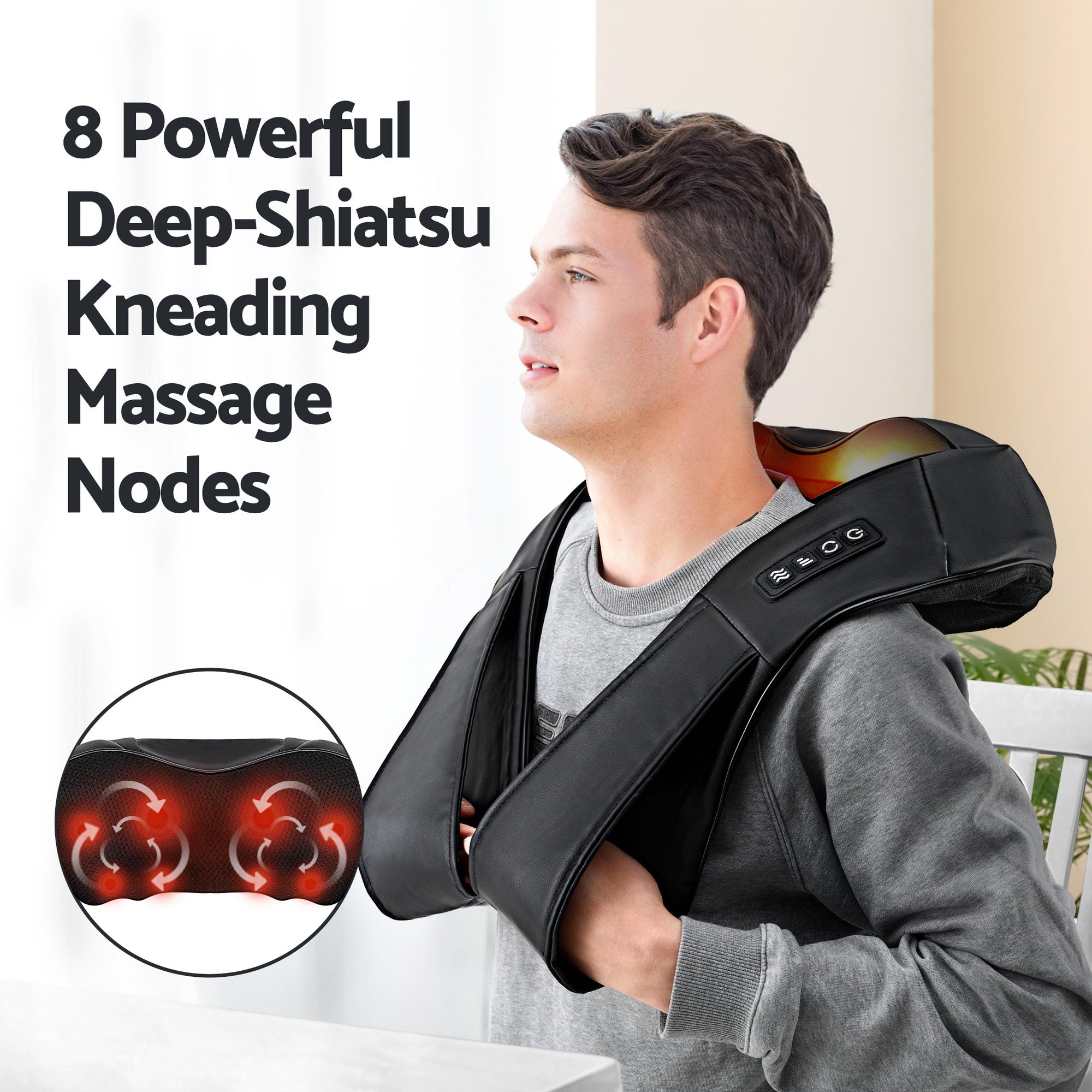 Massagers: Livemor Electric Leg Foot Massager Air Wrap With Shiatsu Neck Massager Heating