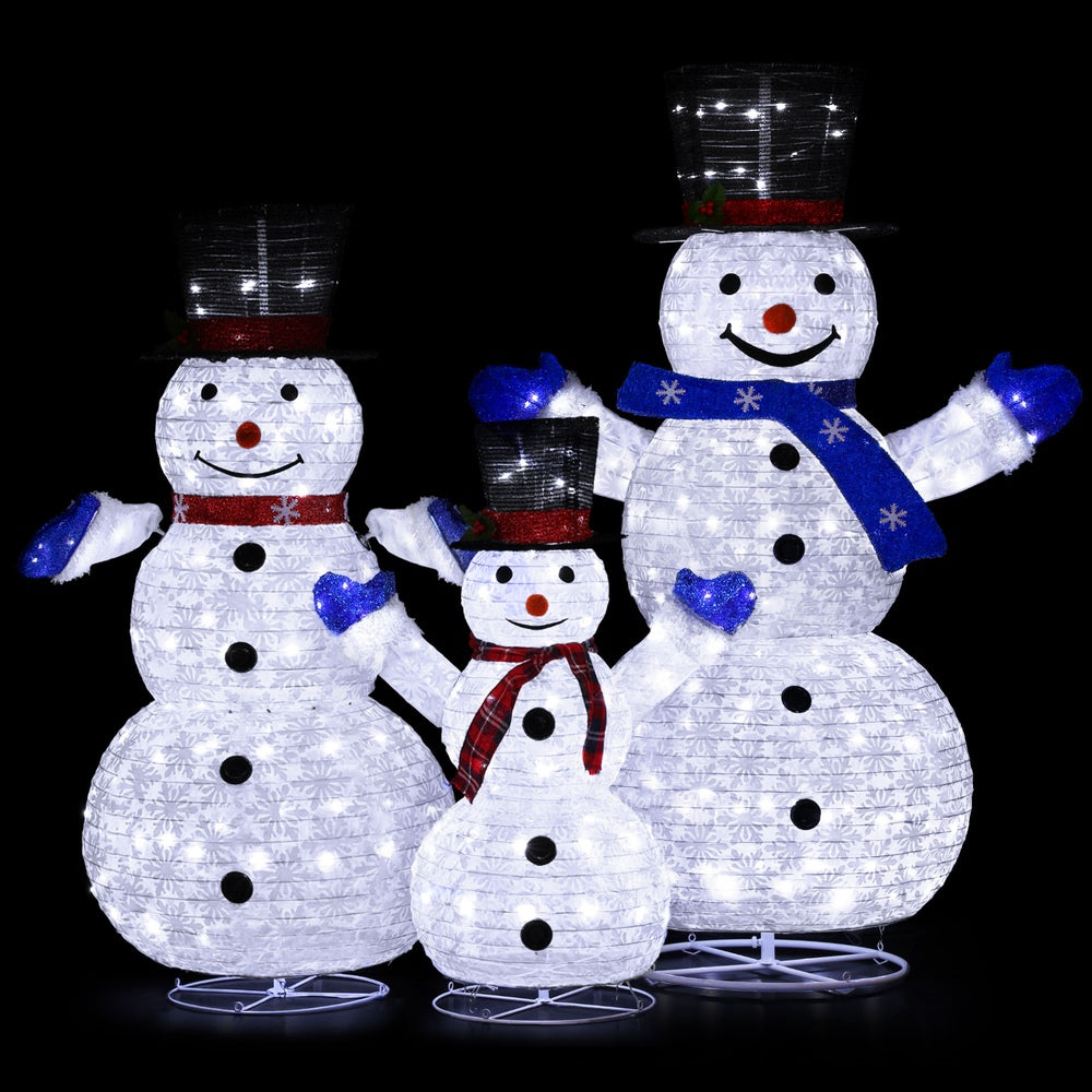 Outdoor Decorations & Lights: 3 PCS Christmas Lights 330 LED Fairy Light Snowman Decorations Jingle Jollys
