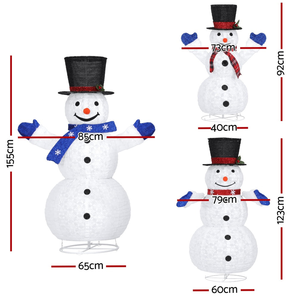 Outdoor Decorations & Lights: 3 PCS Christmas Lights 330 LED Fairy Light Snowman Decorations Jingle Jollys