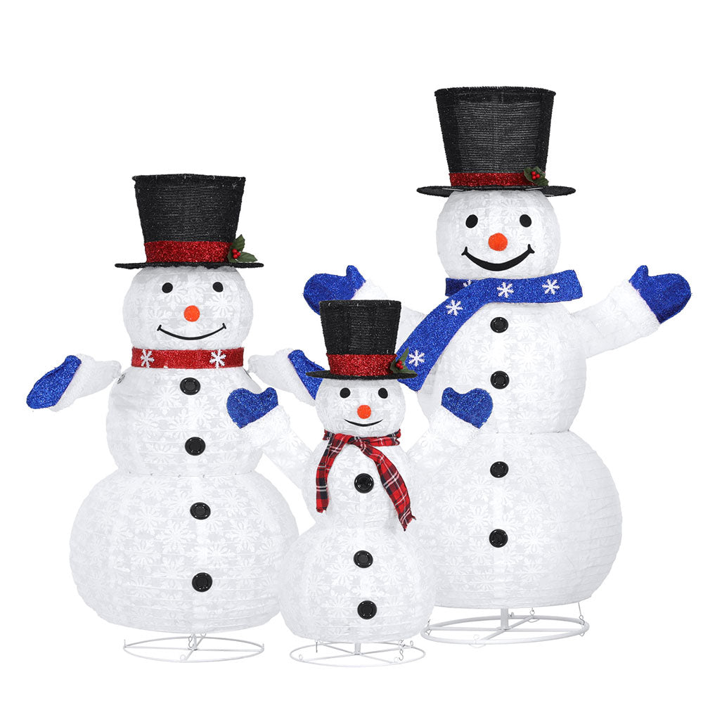 Outdoor Decorations & Lights: 3 PCS Christmas Lights 330 LED Fairy Light Snowman Decorations Jingle Jollys