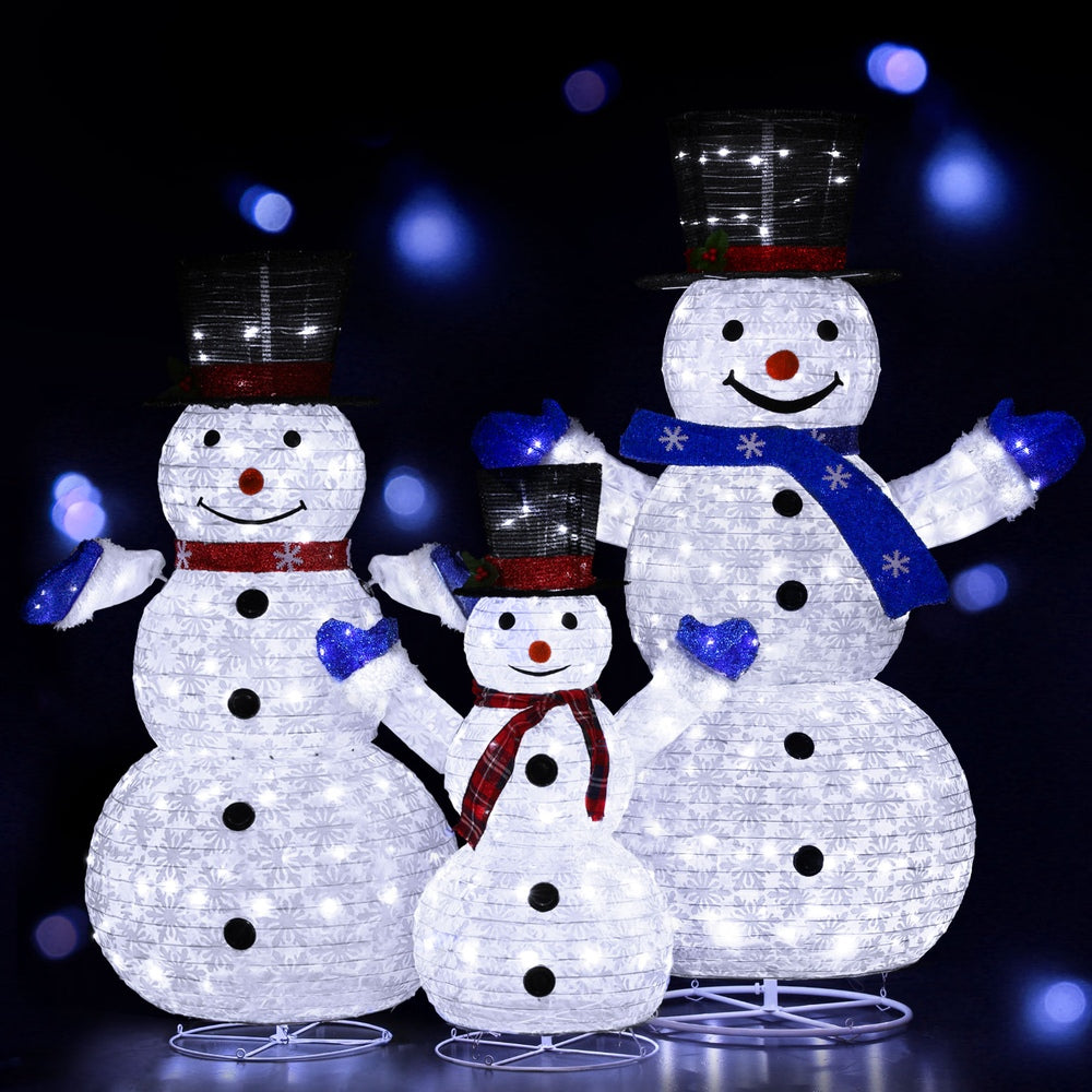 Outdoor Decorations & Lights: 3 PCS Christmas Lights 330 LED Fairy Light Snowman Decorations Jingle Jollys