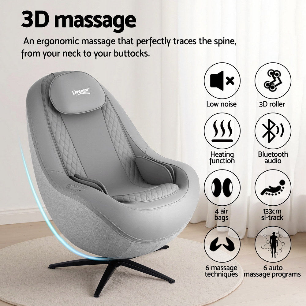 Massage Chairs: Livemor Massage Chair Electric Recliner Home Massager 3D ROLI