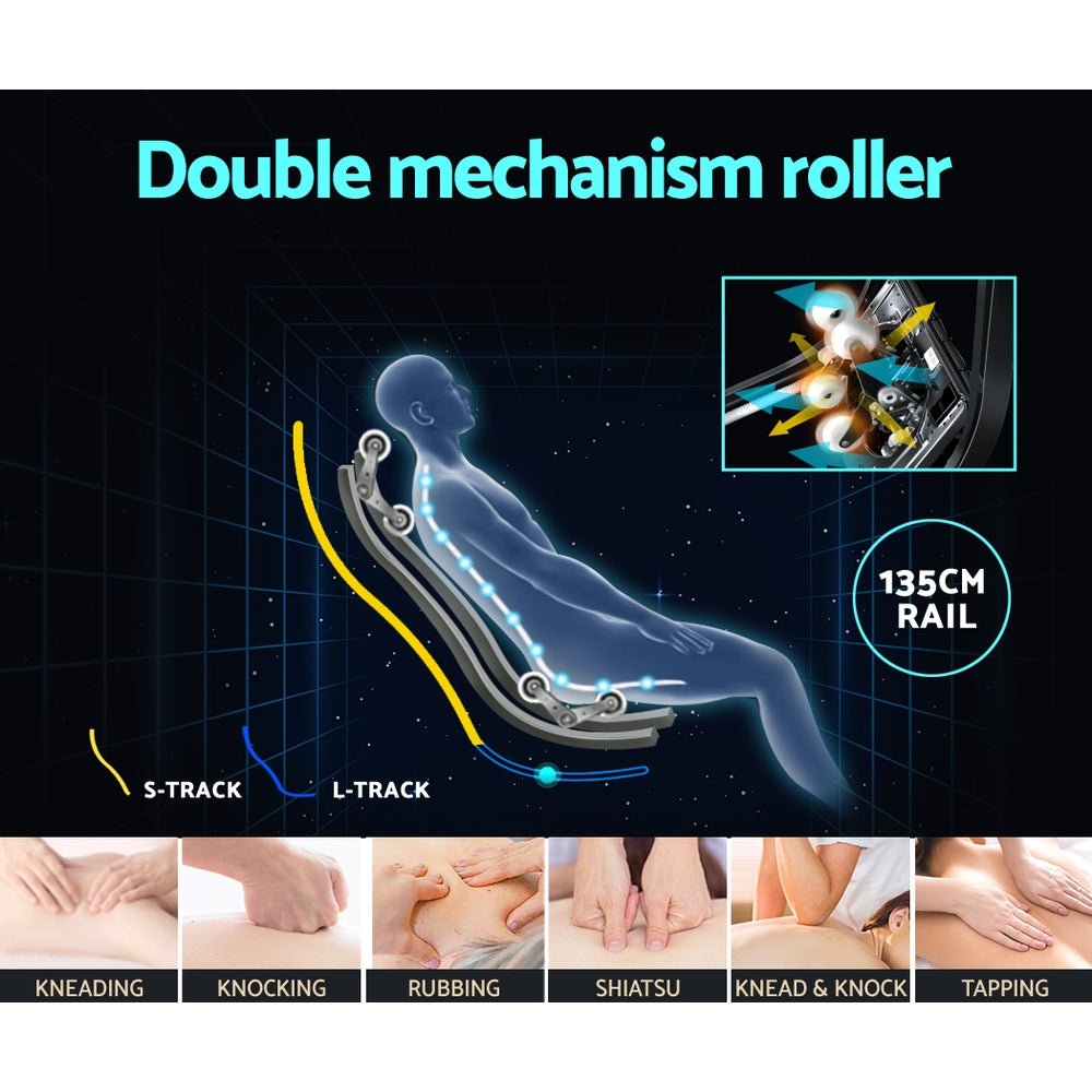 Massage Chairs: Livemor 4D Massage Chair Electric Recliner Double Core Mechanism Massager Melisa