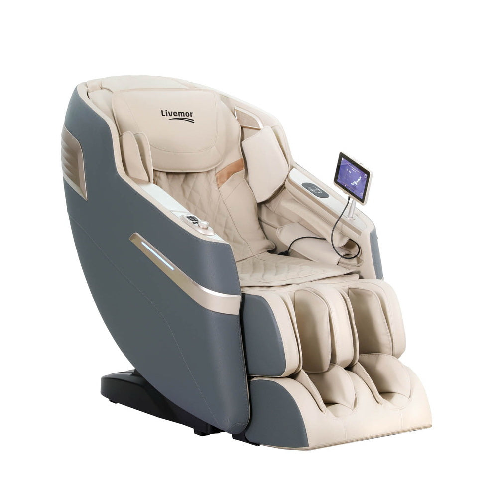 Massage Chairs: Livemor 4D Massage Chair Electric Recliner Home Massager Gray Sina