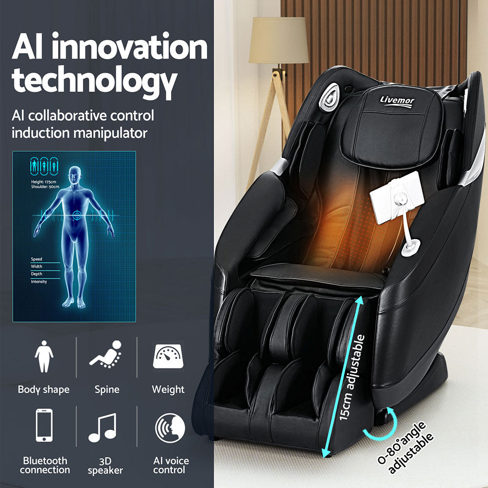 Massage Chairs: Livemor Massage Chair Electric Recliner Home 3D Massager Flynn