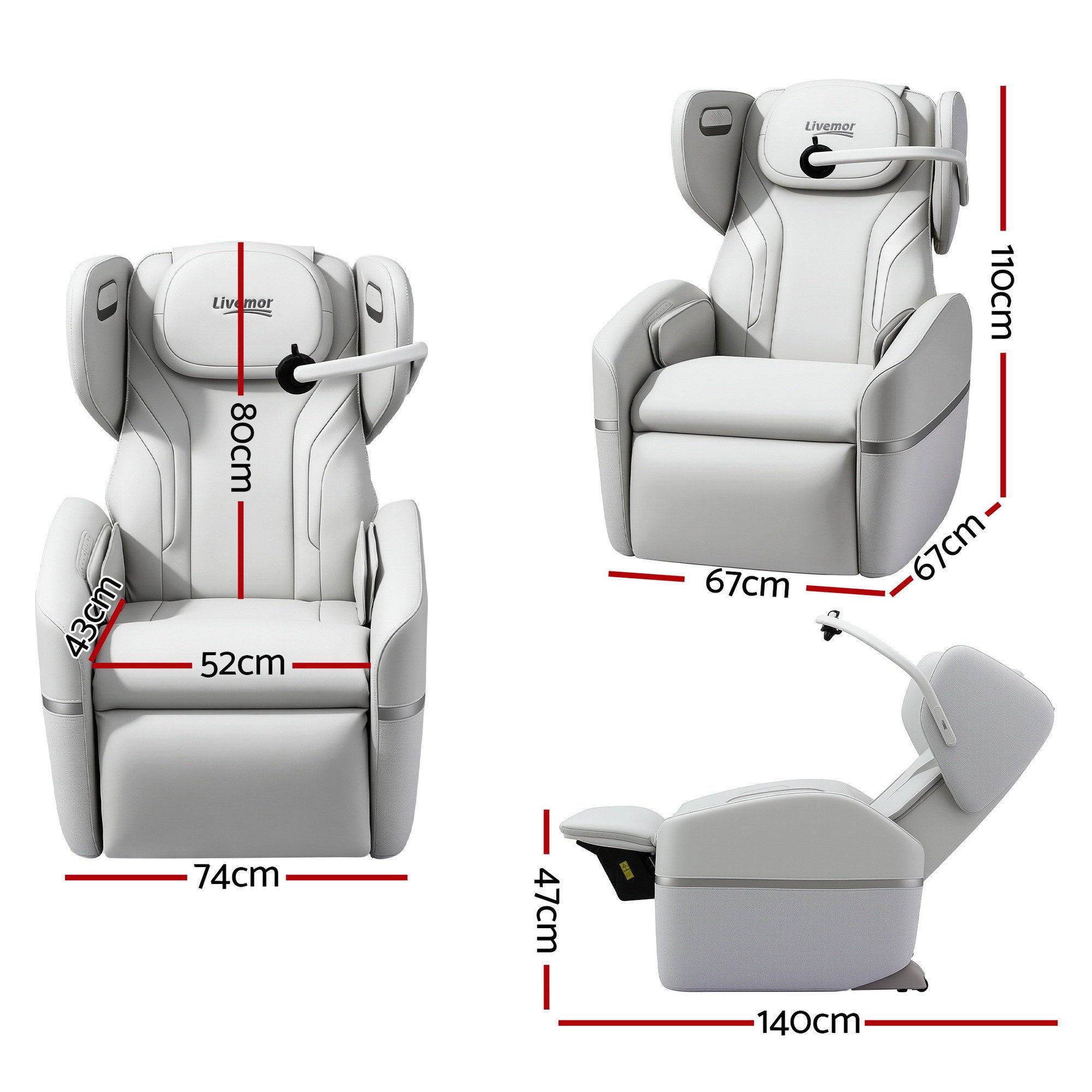 Massage Chairs: Livemor Massage Chair Electric Vibration Recliner Chair ZENO
