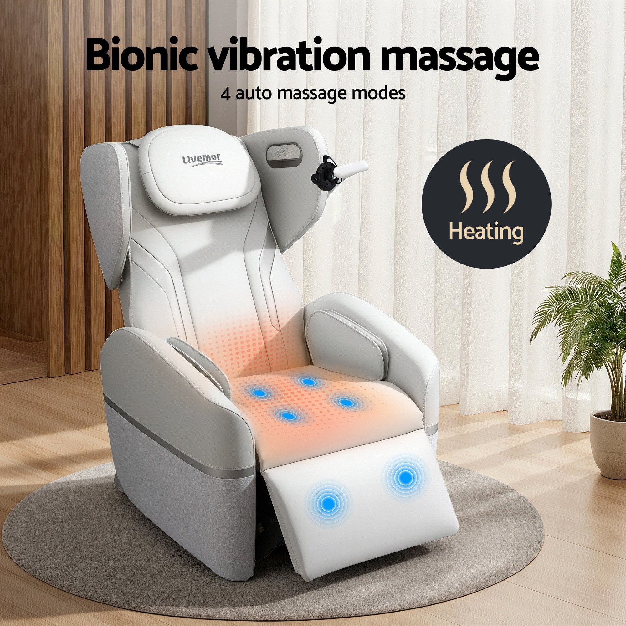 Massage Chairs: Livemor Massage Chair Electric Vibration Recliner Chair ZENO