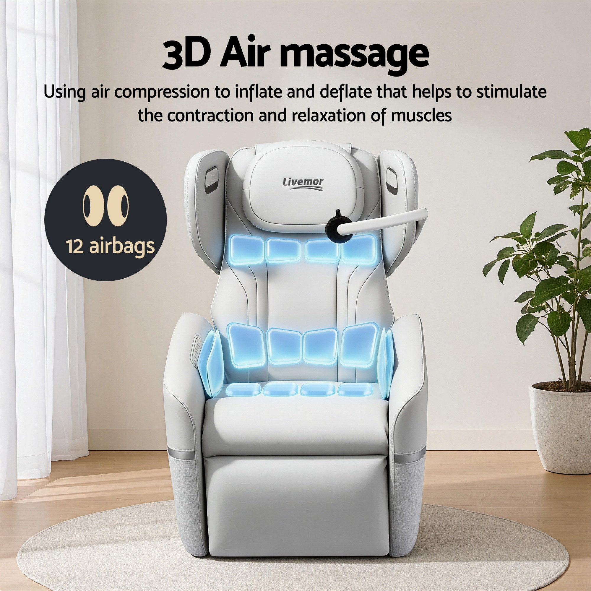 Massage Chairs: Livemor Massage Chair Electric Vibration Recliner Chair ZENO